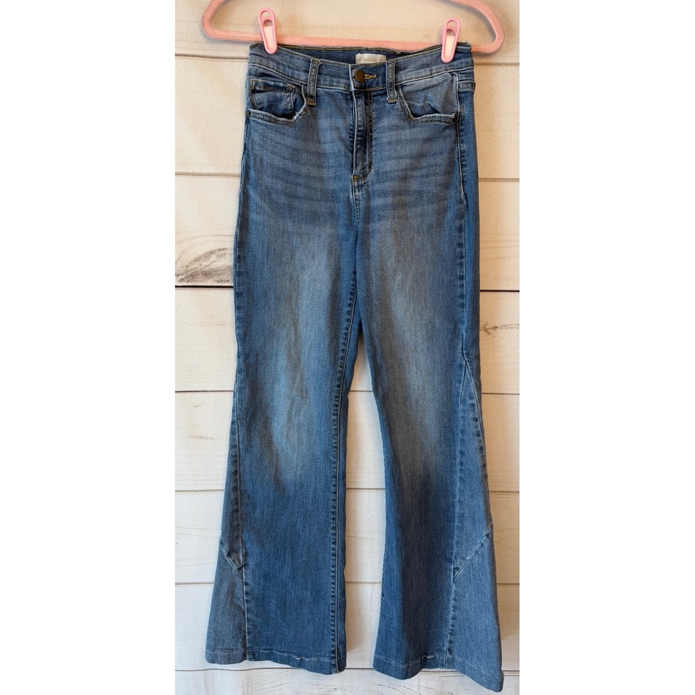 Altar'd State Women High Rise Flare Jeans Medium Wash Blue Denim Size 26 Boho